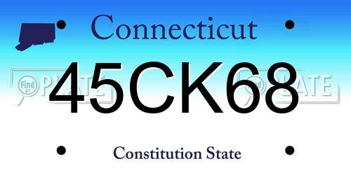 45CK68 Connecticut License Plate