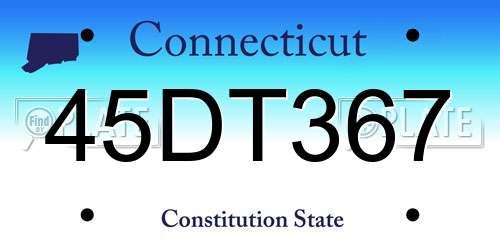 45DT367 Connecticut License Plate