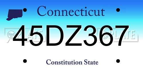 45DZ367 Connecticut License Plate