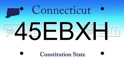 45EBXH Connecticut License Plate