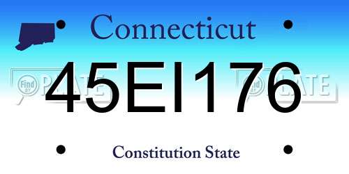 45EI176 Connecticut License Plate