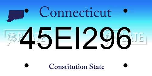 45EI296 Connecticut License Plate