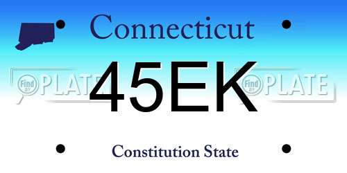 45EK Connecticut License Plate