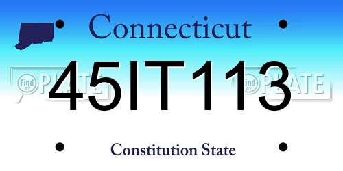 45IT113 Connecticut License Plate