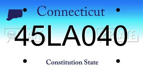 45LA040 Connecticut License Plate