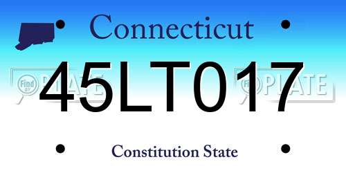45LT017 Connecticut License Plate