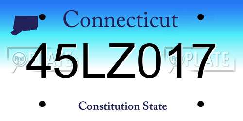 45LZ017 Connecticut License Plate