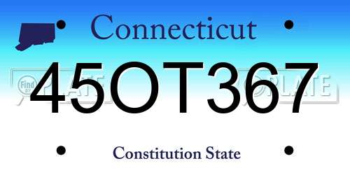 45OT367 Connecticut License Plate