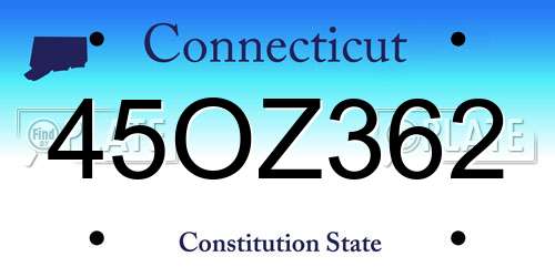 45OZ362 Connecticut License Plate