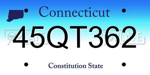 45QT362 Connecticut License Plate