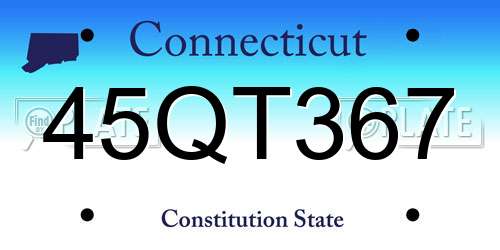 45QT367 Connecticut License Plate