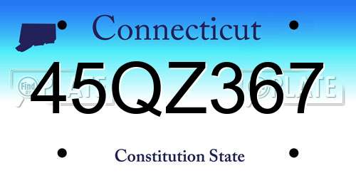 45QZ367 Connecticut License Plate