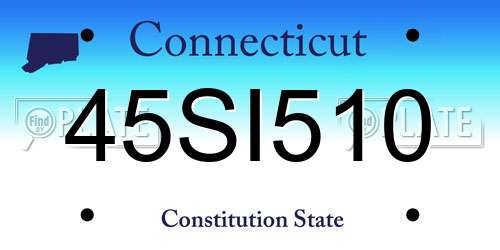 45SI510 Connecticut License Plate