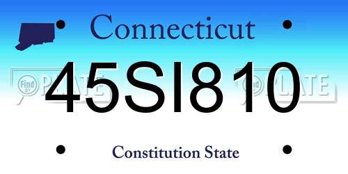 45SI810 Connecticut License Plate
