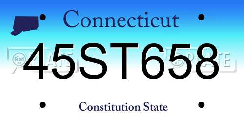 45ST658 Connecticut License Plate