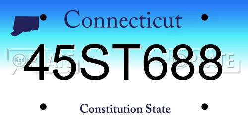 45ST688 Connecticut License Plate