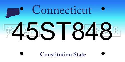 45ST848 Connecticut License Plate