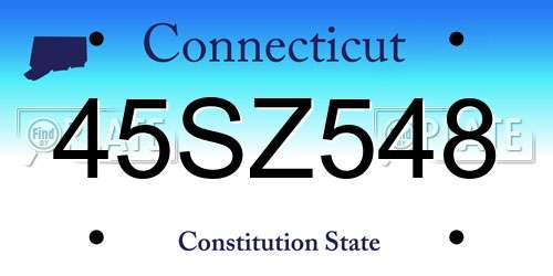 45SZ548 Connecticut License Plate