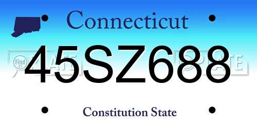 45SZ688 Connecticut License Plate