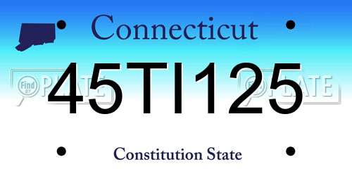 45TI125 Connecticut License Plate
