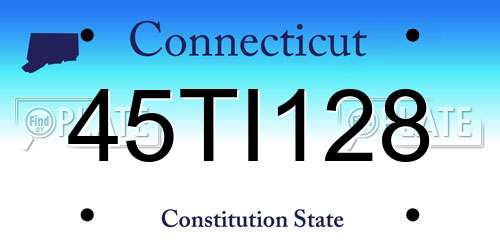 45TI128 Connecticut License Plate