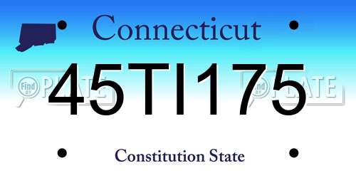 45TI175 Connecticut License Plate
