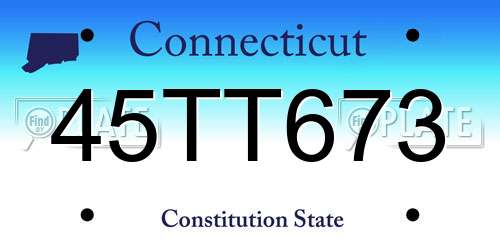 45TT673 Connecticut License Plate