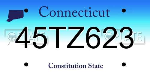 45TZ623 Connecticut License Plate