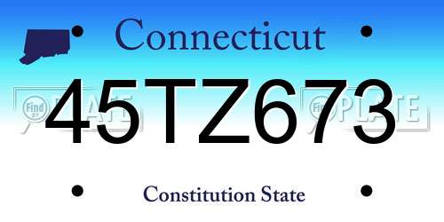 45TZ673 Connecticut License Plate