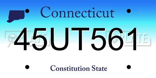 45UT561 Connecticut License Plate