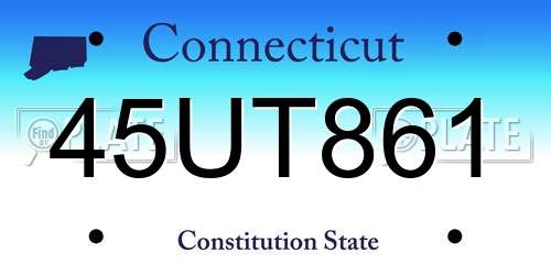 45UT861 Connecticut License Plate