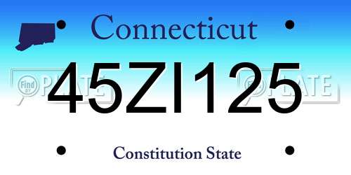45ZI125 Connecticut License Plate