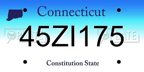 45ZI175 Connecticut License Plate