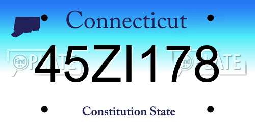 45ZI178 Connecticut License Plate