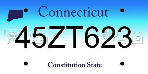 45ZT623 Connecticut License Plate
