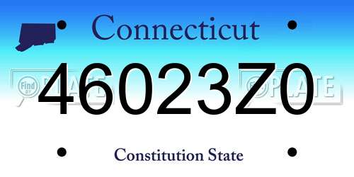 46023Z0 Connecticut License Plate