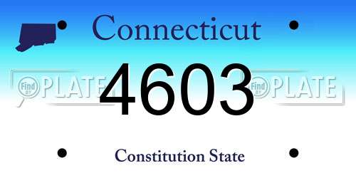 4603 Connecticut License Plate