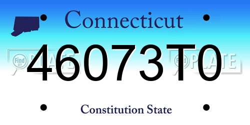 46073T0 Connecticut License Plate