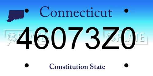 46073Z0 Connecticut License Plate
