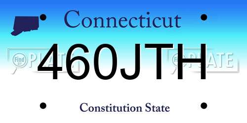 460JTH Connecticut License Plate