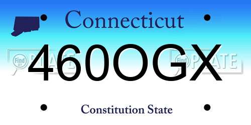 460OGX Connecticut License Plate