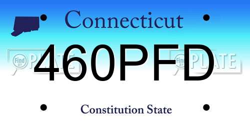 460PFD Connecticut License Plate