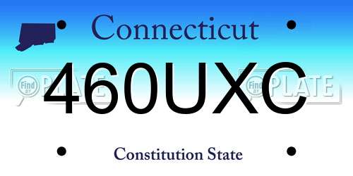 460UXC Connecticut License Plate