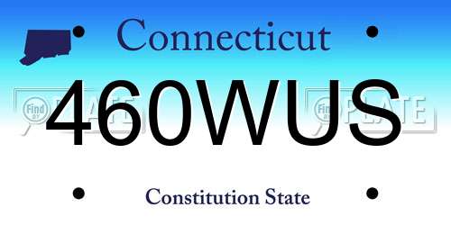 460WUS Connecticut License Plate