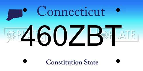 460ZBT Connecticut License Plate