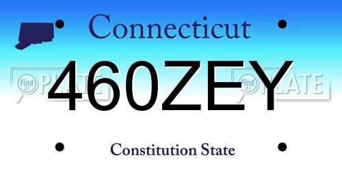 460ZEY Connecticut License Plate