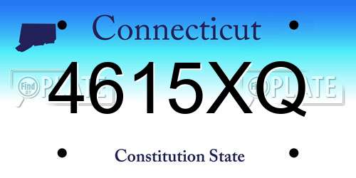 4615XQ Connecticut License Plate
