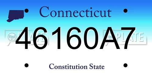 46160A7 Connecticut License Plate