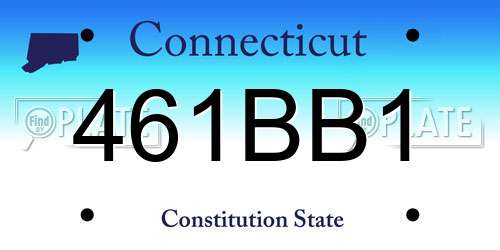 461BB1 Connecticut License Plate