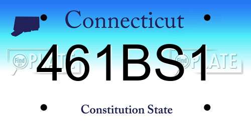 461BS1 Connecticut License Plate